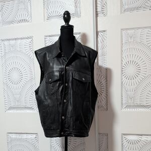Scully Men's XL Black Leather Vest
